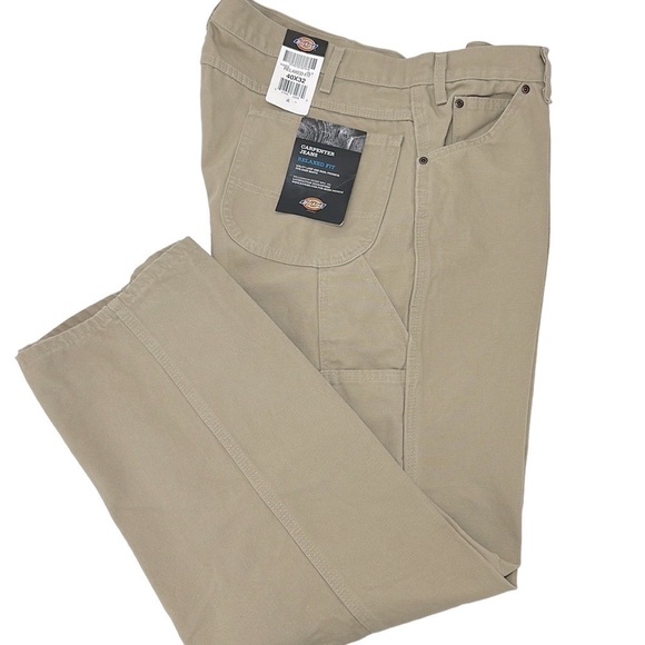 Dickies Carpenter Jeans Relaxed Fit 40X32 Work Pants Pockets Utility Loop Khaki - Picture 1 of 12